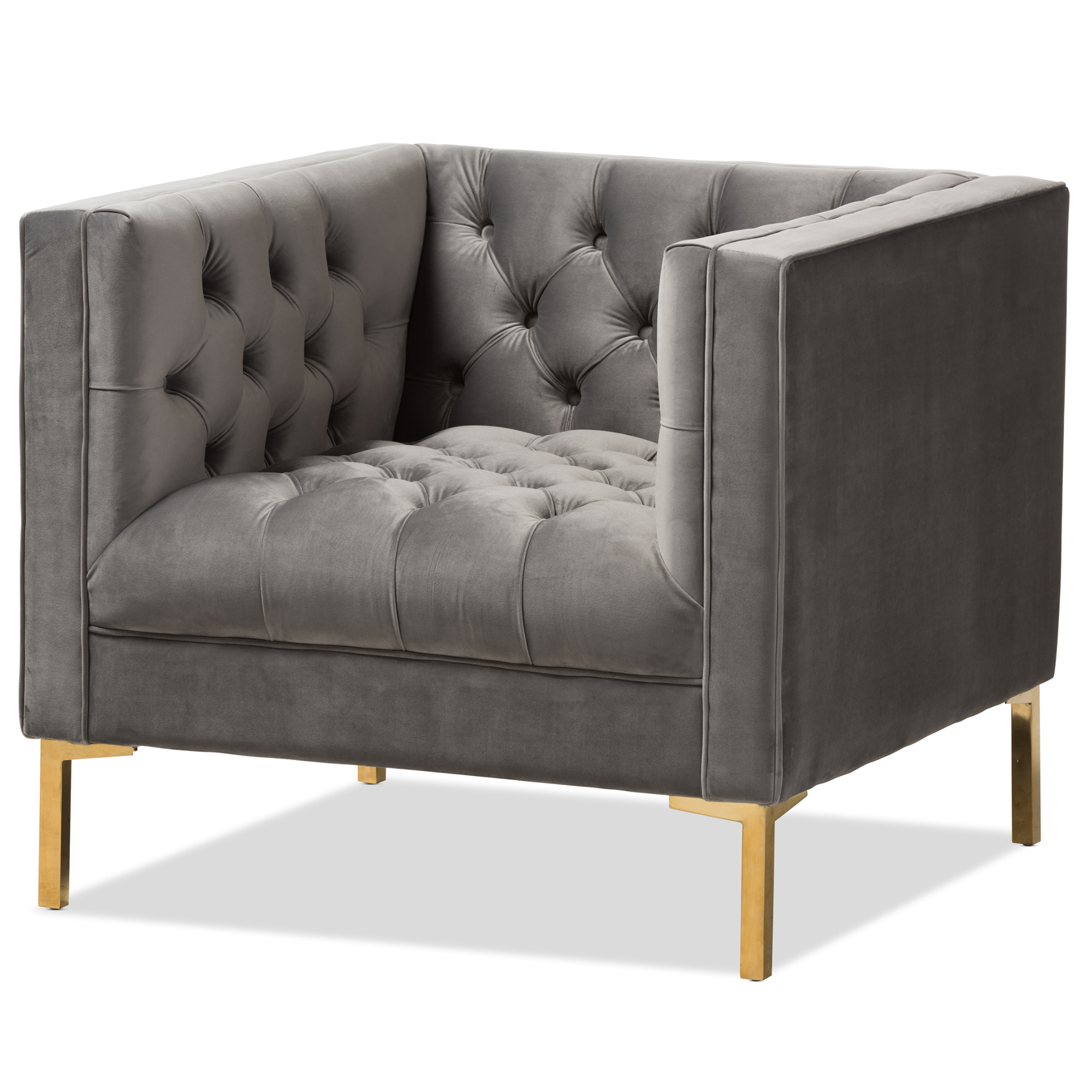 Baxton Studio Zanetta Luxe and Glamour Grey Velvet Upholstered